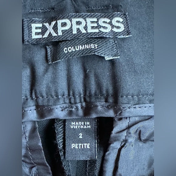 Express Columnist Slim Fit Black Straight Mid Ride Small Sealed Pockets Sz 2P - Picture 9 of 12